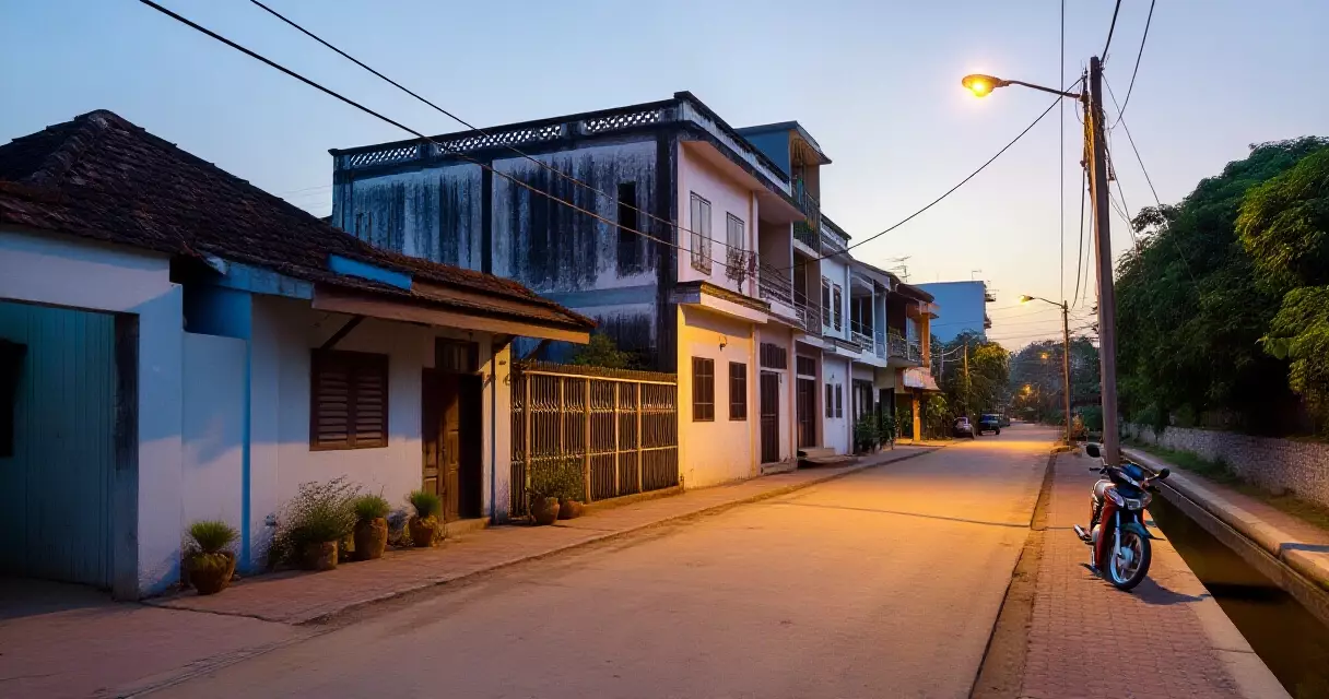 မန္တလေးမြို့ ရပ်ကွက်တည်နေပုံ ညနေချိန် လမ်းမ