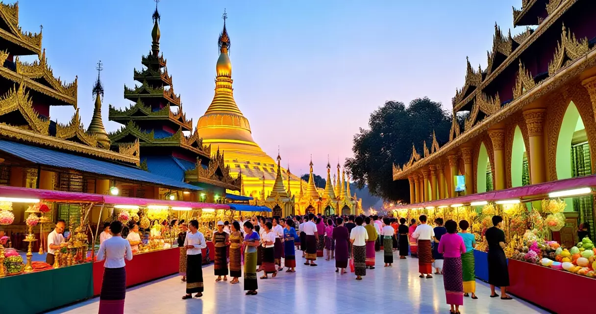 တောင်ပြုန်းရွာရှိ နတ်ပွဲတော် ပရဝုဏ်အတွင်း လူစည်ကားနေပုံ