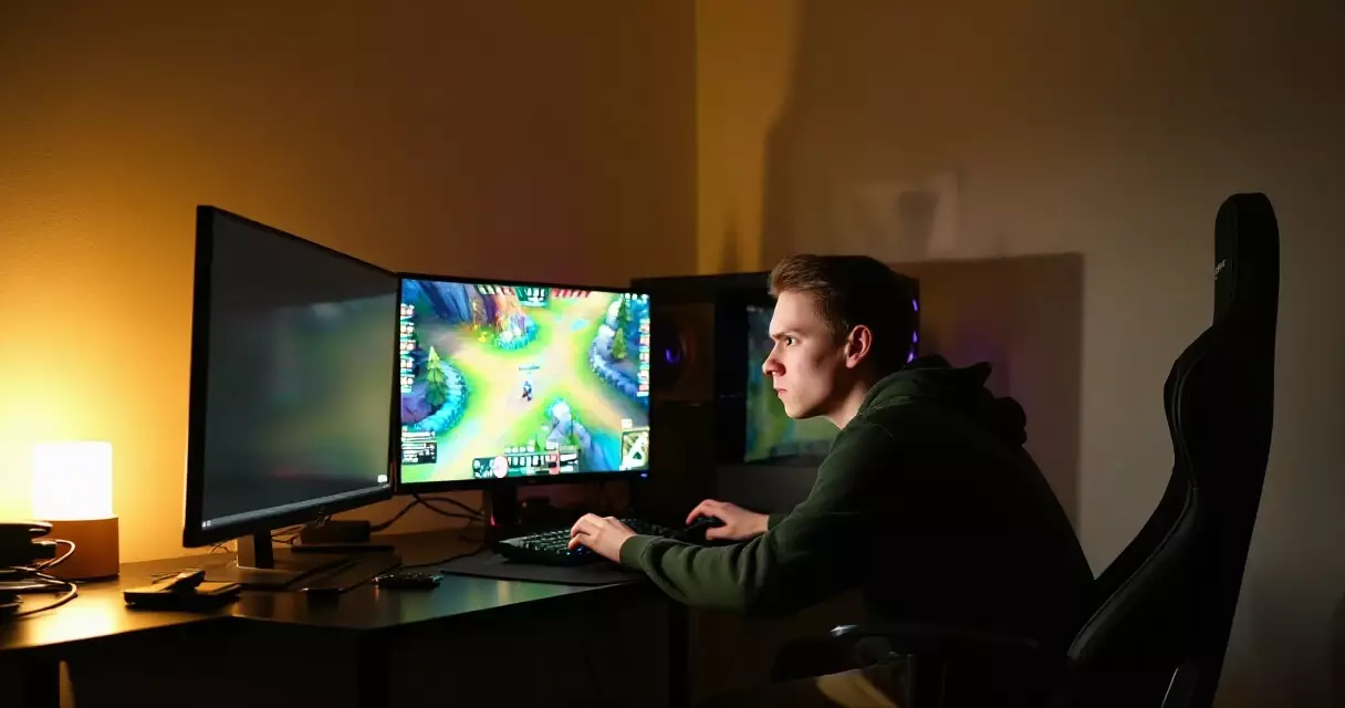 မန္တလေးရှိ eSports ကစားသမားလူငယ်တစ်ဦး ပြိုင်ပွဲအတွက် ကြိုးစားကစားနေသည်
