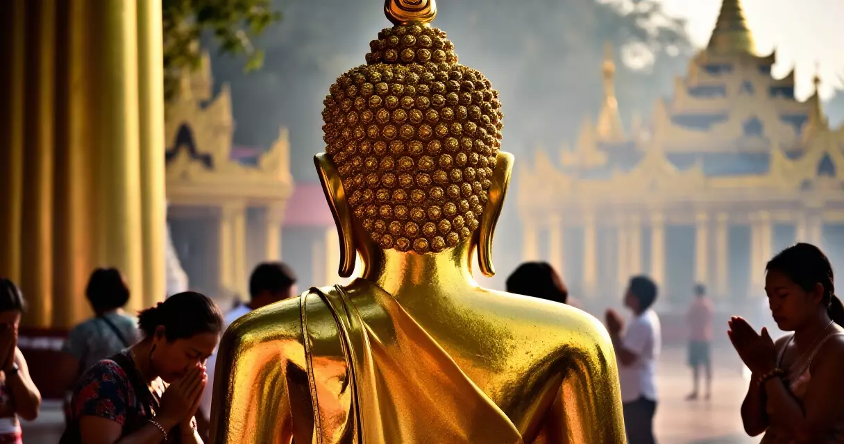 မန္တလေး မဟာမုနိ ဘုရားကြီးကို ဘုရားဖူးများ ဖူးမြော်နေပုံ