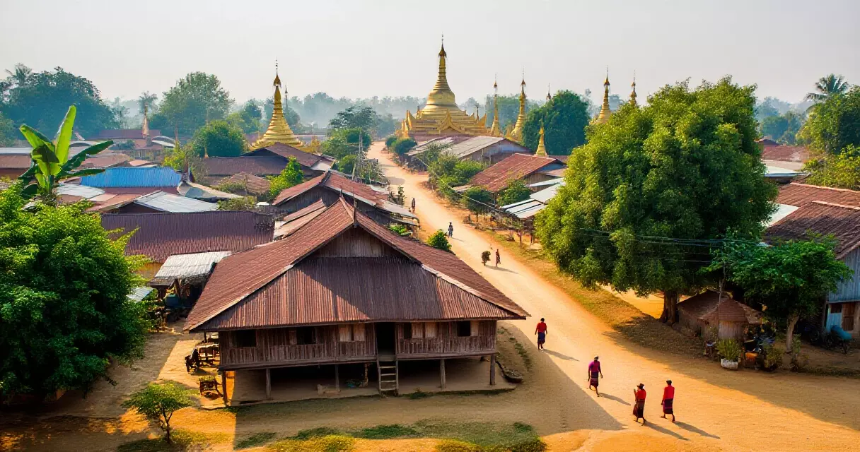 မြန်မာ ရိုးရာ ကျေးရွာ မြင်ကွင်း &mdash; မန္တလေးတိုင်း