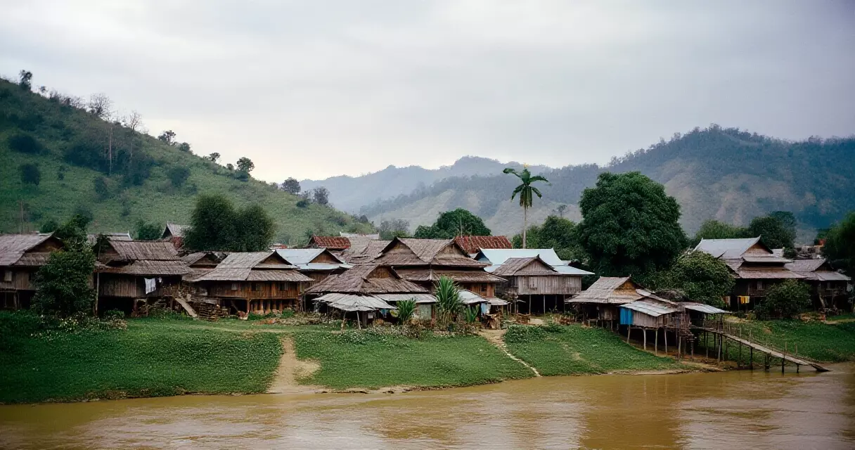 မြန်မာနိုင်ငံ မန္တလေးတိုင်း မြောက်ပိုင်းရှိ မြို့နယ်တစ်ခုမှ ရှုမြင်ကွင်း