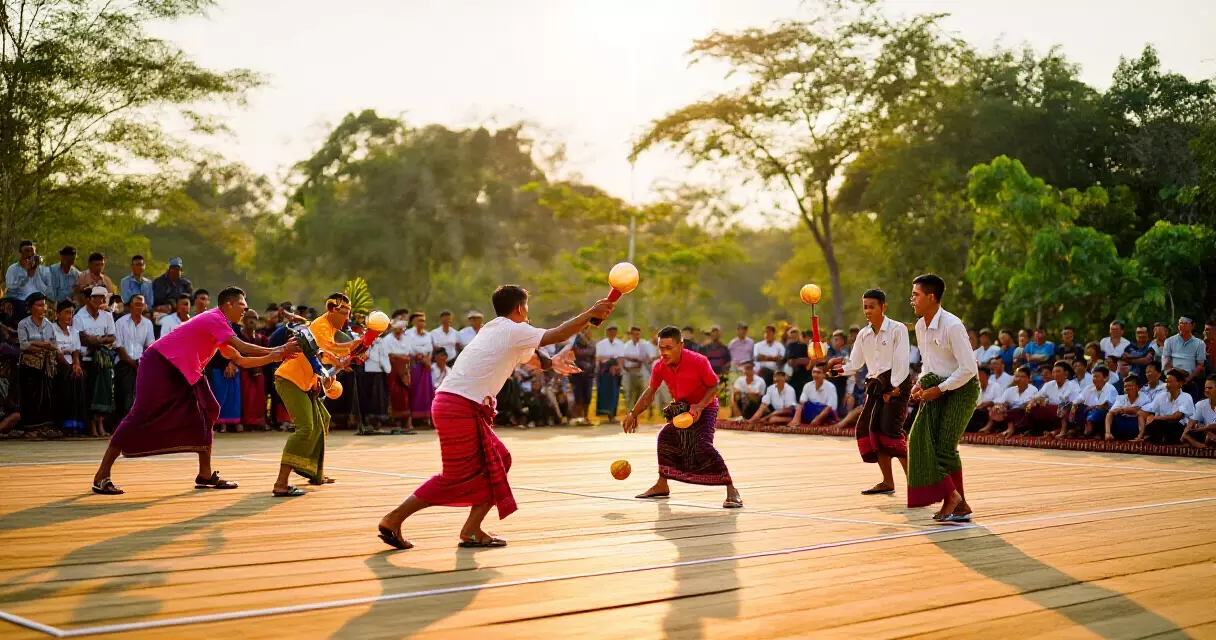 မန္တလေးဒေသ ရိုးရာ ကြေးနန်းကြမ်းပြိုင်ပွဲ ကစားသမားများ