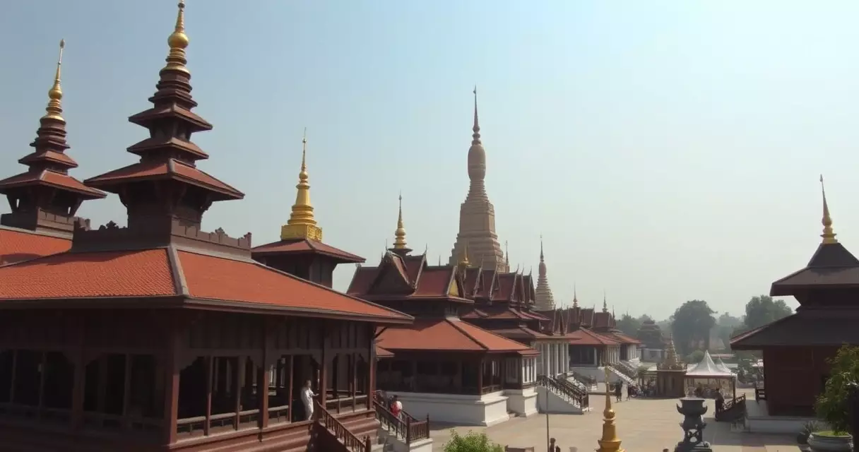 မန္တလေး နန်းတော်၏ ကျွန်းသား အဆောက်အအုံများနှင့် ရွှေရောင် ပြာသာဒ်အမိုးထပ်များ