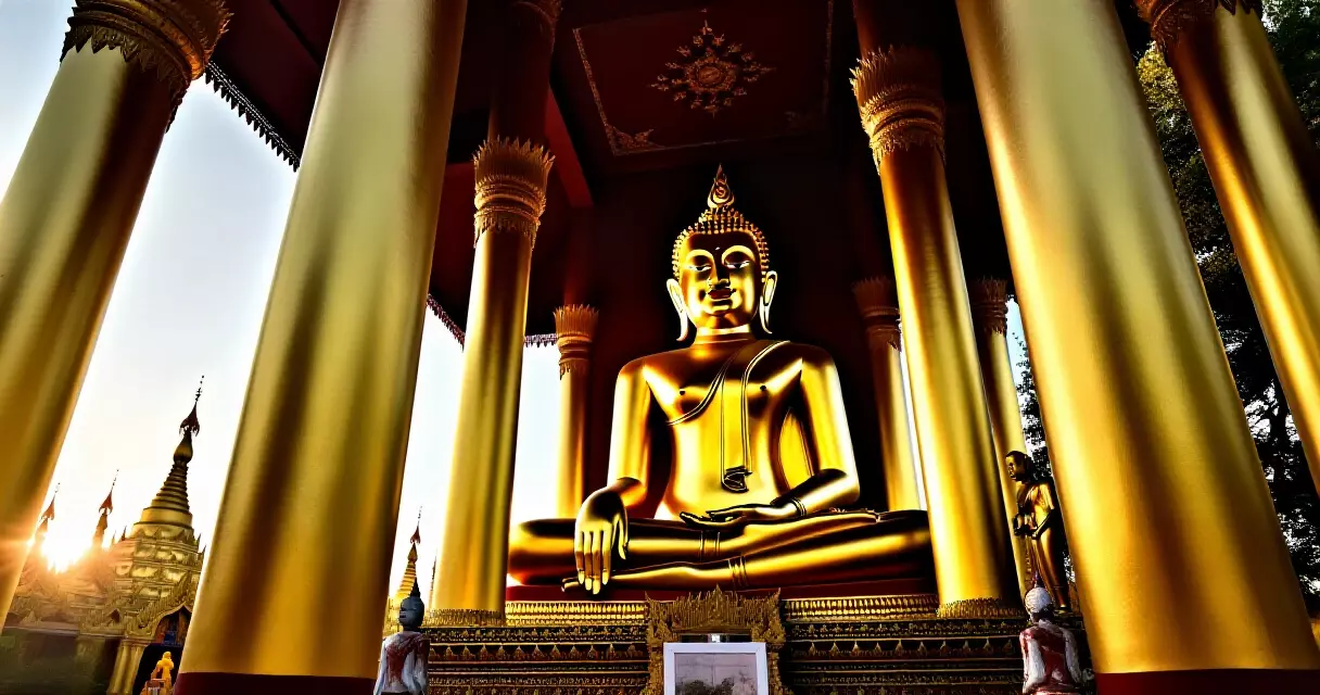 ရွှေချပ်များ ထူထပ်စွာ ကပ်ထားသော မဟာမုနိ ရုပ်ပွားတော်ကြီး